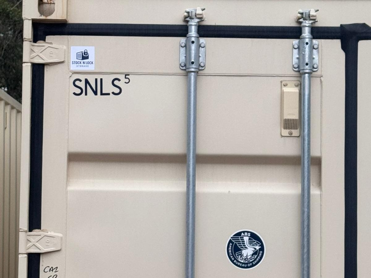 Lockable doors on a Stock'n Lock 20ft shipping container for hire in Perth